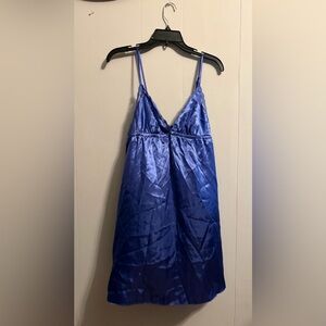 Sleek Sapphire Satin Chemise